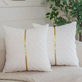 WACOMECO Velvet Throw Pillow Covers, Pack of 2 Soft Gold Decorative Cushion Covers for Couch Sofa Living Room Home Decoration, W