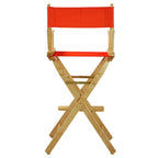 Casual Home 30" Director'S Chair Natural Frame-With Orange Canvas, Bar Height