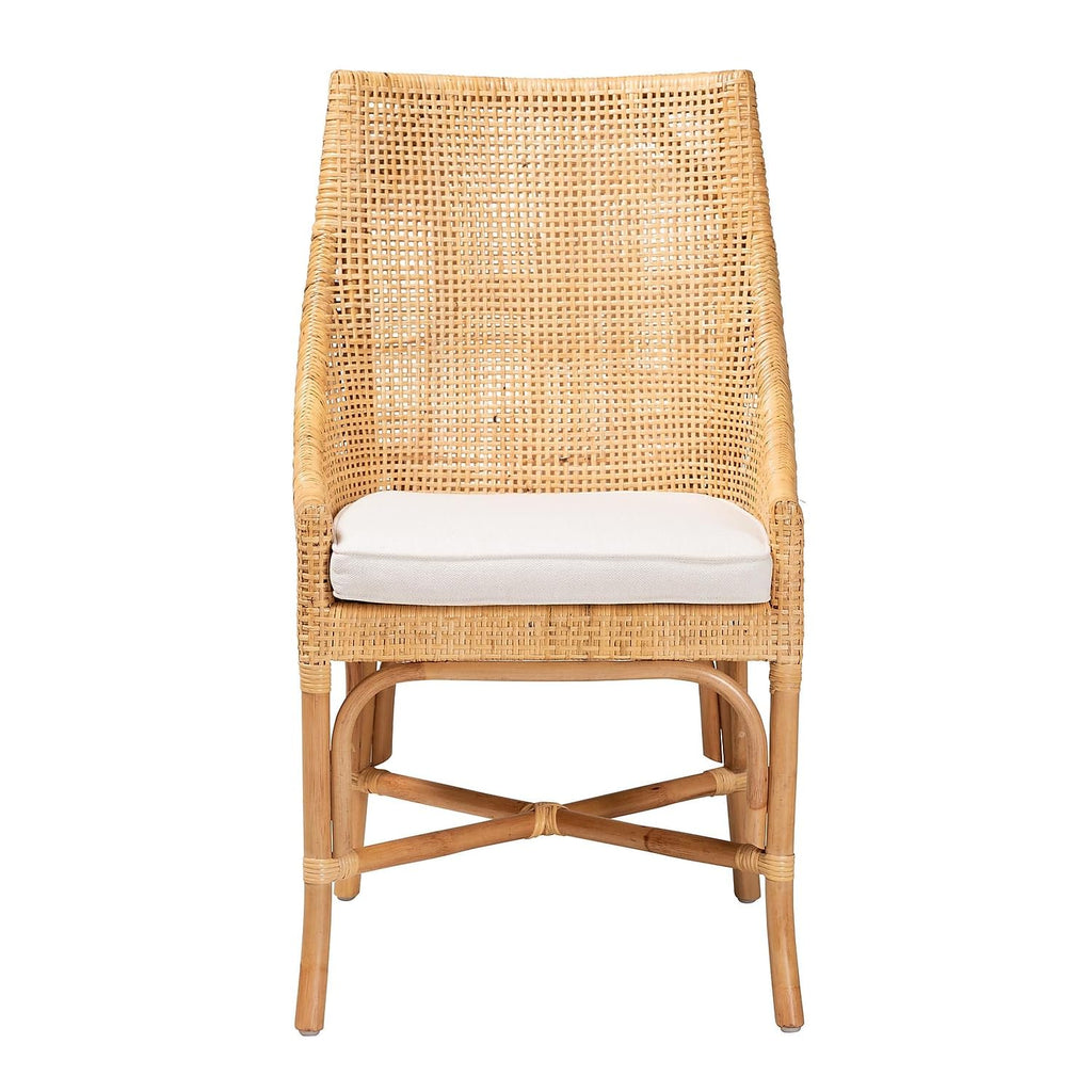 Baxton Studio Bella Modern Bohemian Natural Brown Rattan Dining Chair