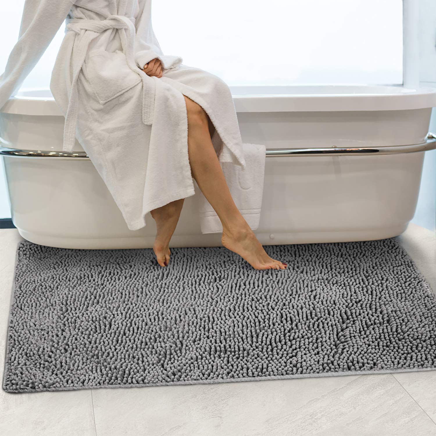 Secura Bathroom Rugs, 47 x 28 Inches, Extra Soft & Thick, Absorbent Water Bath Rugs, Non-Slip Bath Mat for Bathroom, Shower, and