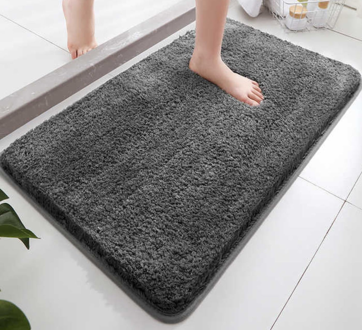HOWNICE Glorious Super Soft Microfiber Abstract Moroccan Designer Anti Slip Bathmat (Blue, 40 cm x 60 cm) (Bathmat/Bedroom Mat G