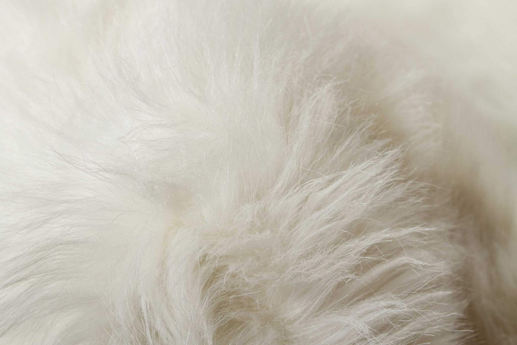 HomeRoots Acrylic Plush, Polyester Arlington Circular Faux Fur Rug 6' Diameter - Off White