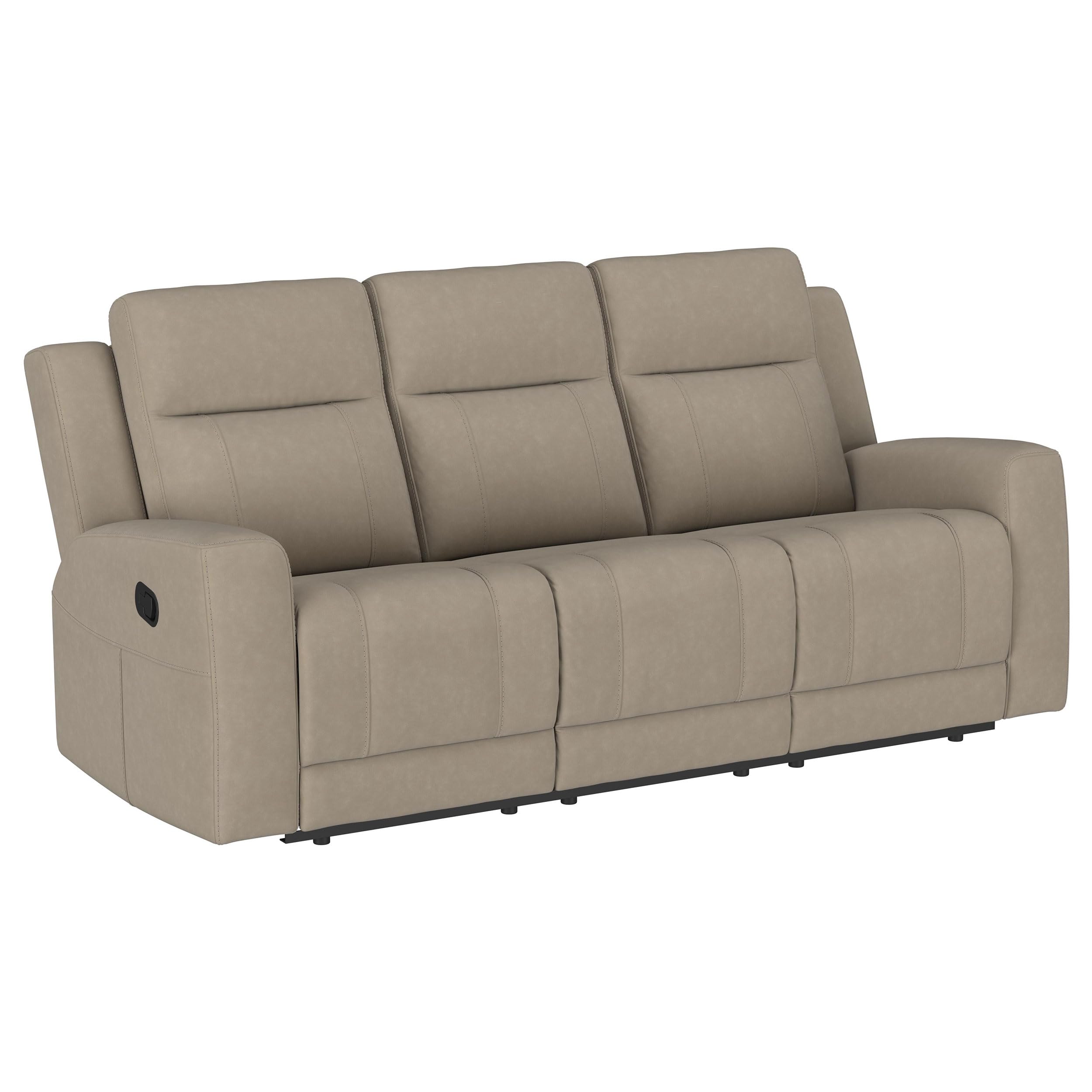 Coaster Home Furnishings Brentwood 2-Piece Upholstered Reclining Sofa Set Taupe