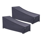 F&J Outdoors Waterproof Uv Resistant Heavy Duty Patio Chaise Lounge Chair Cover, 2Pack, 79'Lx30'Wx30'H, Grey
