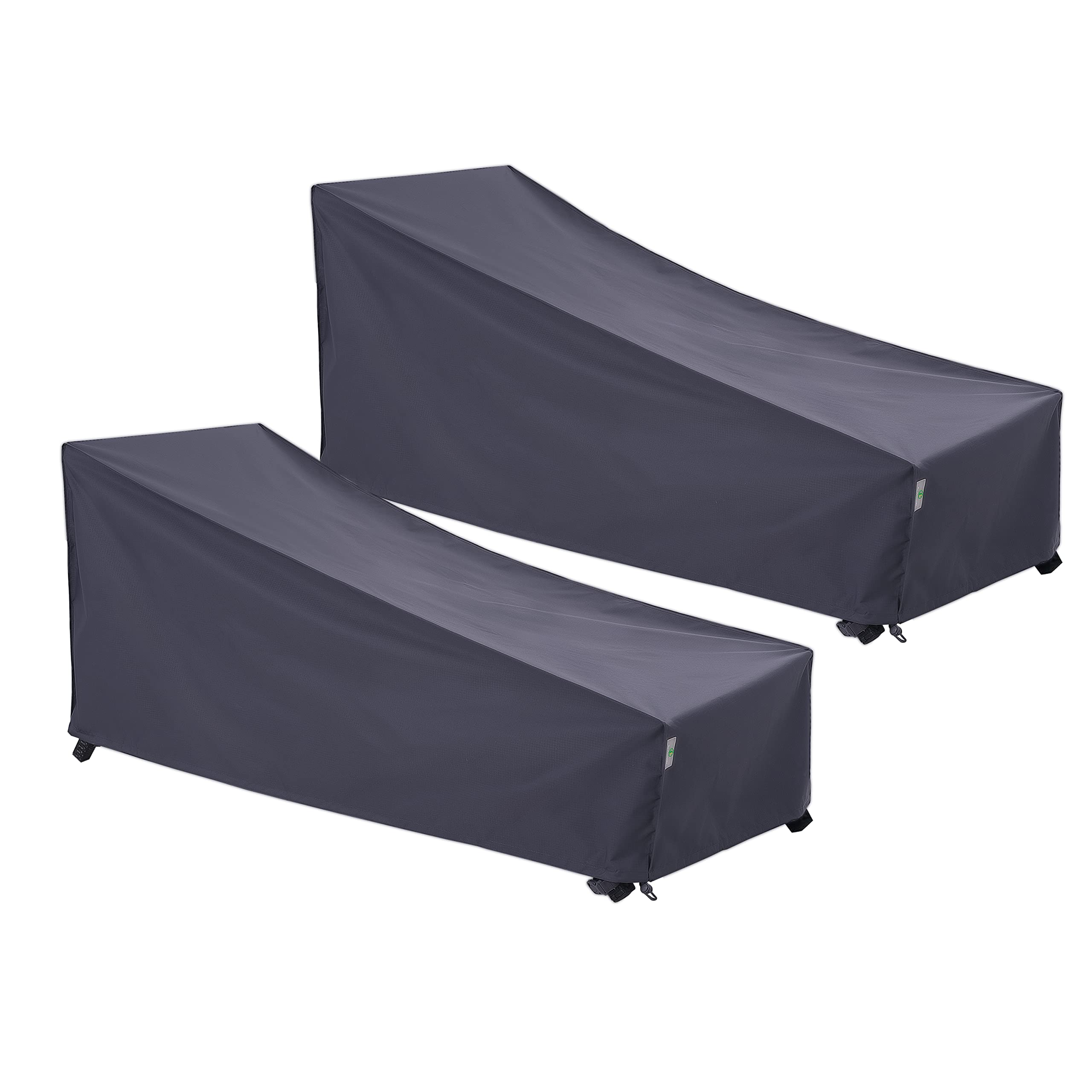 F&J Outdoors Waterproof Uv Resistant Heavy Duty Patio Chaise Lounge Chair Cover, 2Pack, 79'Lx30'Wx30'H, Grey