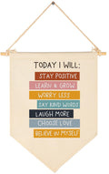 Today I Will Stay Positive-Flag Wall Decor Gifts for Baby Boys Girls Kids-Canvas Hanging Flag Pennant Banner Wall Decor Gifts fo