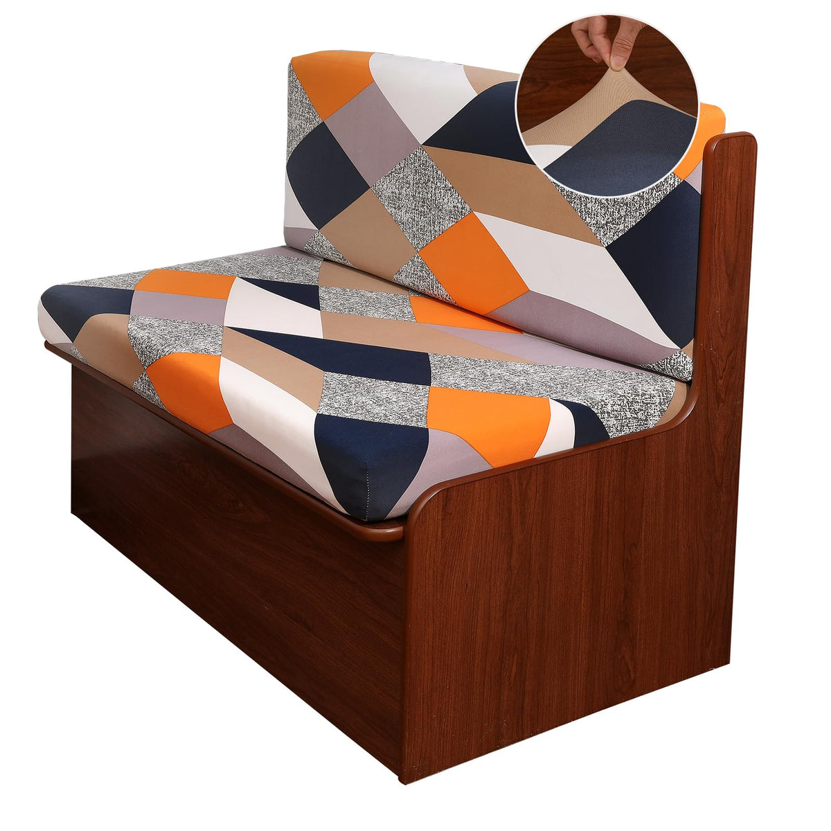 CRFATOP RV Dinette Cushion Covers Printed Elastic Camper Cushion Slipcover Stretchable Loveseat Sofa Chair Cover Furniture Prote