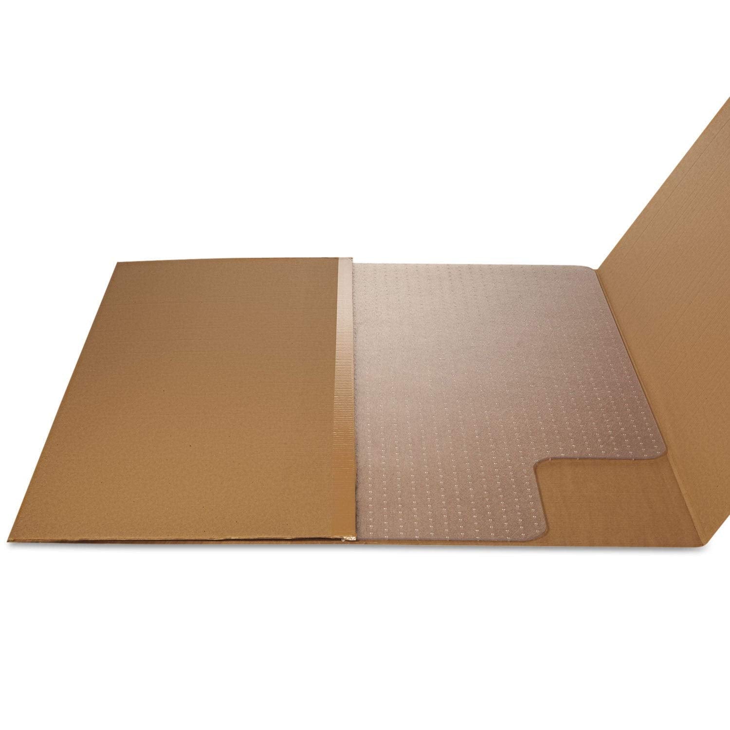Deflecto Rollamat Frequent Use Chair Mat, Med Pile Carpet, Flat, 45 X 53, Wide Lipped, Clear