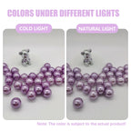 Light Purple Floating Pearls | 150Pcs Light Purple Pearls Bead For Centerpieces Vases, Light Purple No Hole Beads | 8/14/20 Mm F