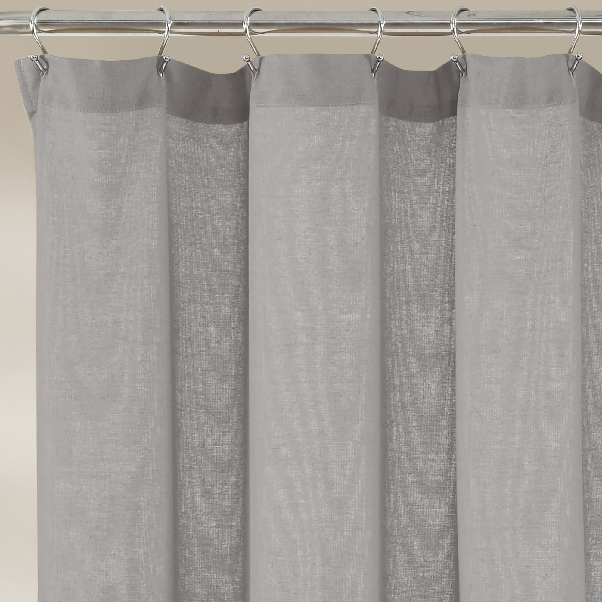 Lush Decor Linen Button Shower Curtain, 72'' X 72'', Gray & White