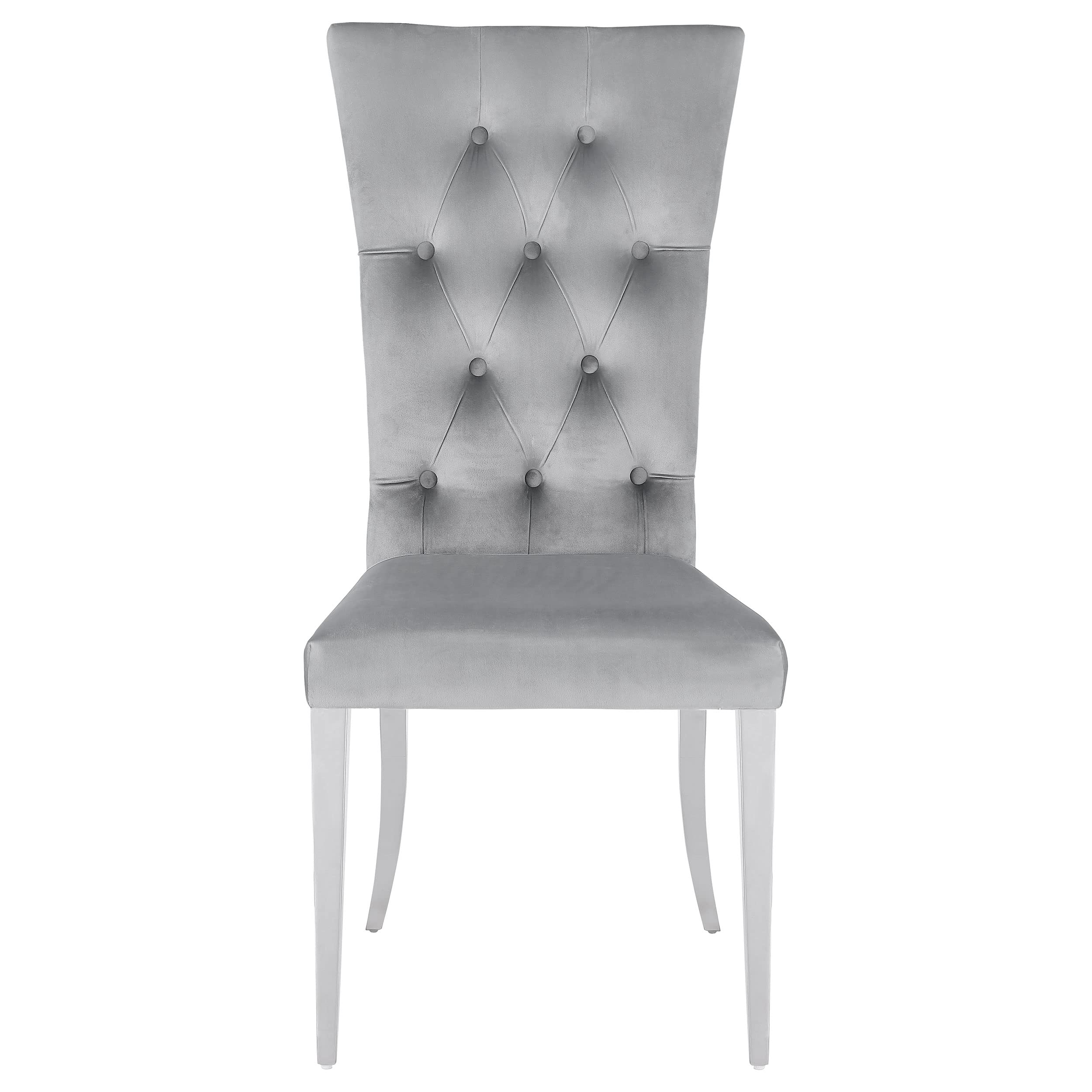 Coaster Home Furnishings Kerwin Tufted Upholstered Side Chair (Set of 2) Grey and Chrome