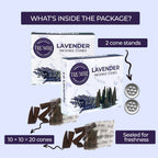 Lavender Incense Cones - Total 20 Cone Incense - Dual Pack Of 10 Insence Cones - Incense Cones Scented - Cone Incense Scents - I