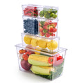 MUCHII 6 Pack Fridge Organizers and Storage, Clear Stackable Bins with Lids