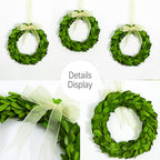 Boxwood Valley Boxwood Wreath Mini 6 Inch Preserved Round Boxwood Wreath, Door Wall Hanging Window Wedding Party Decoration Farm