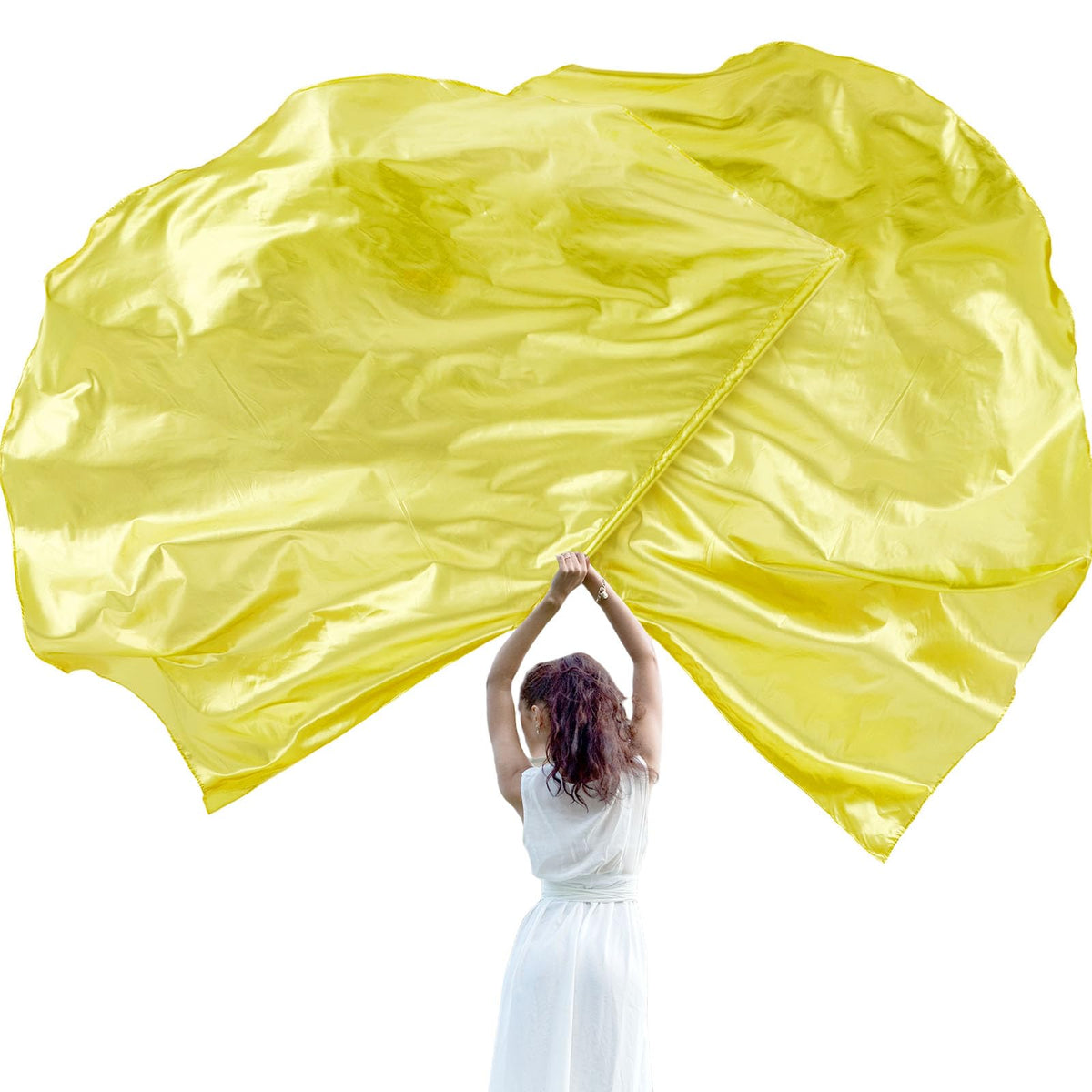 Jetec 2 Set 55' Praise Dance Worship Flags With Scalable Rod Semicircle Worship Angel Wing Flag For Dance Church (Gold)