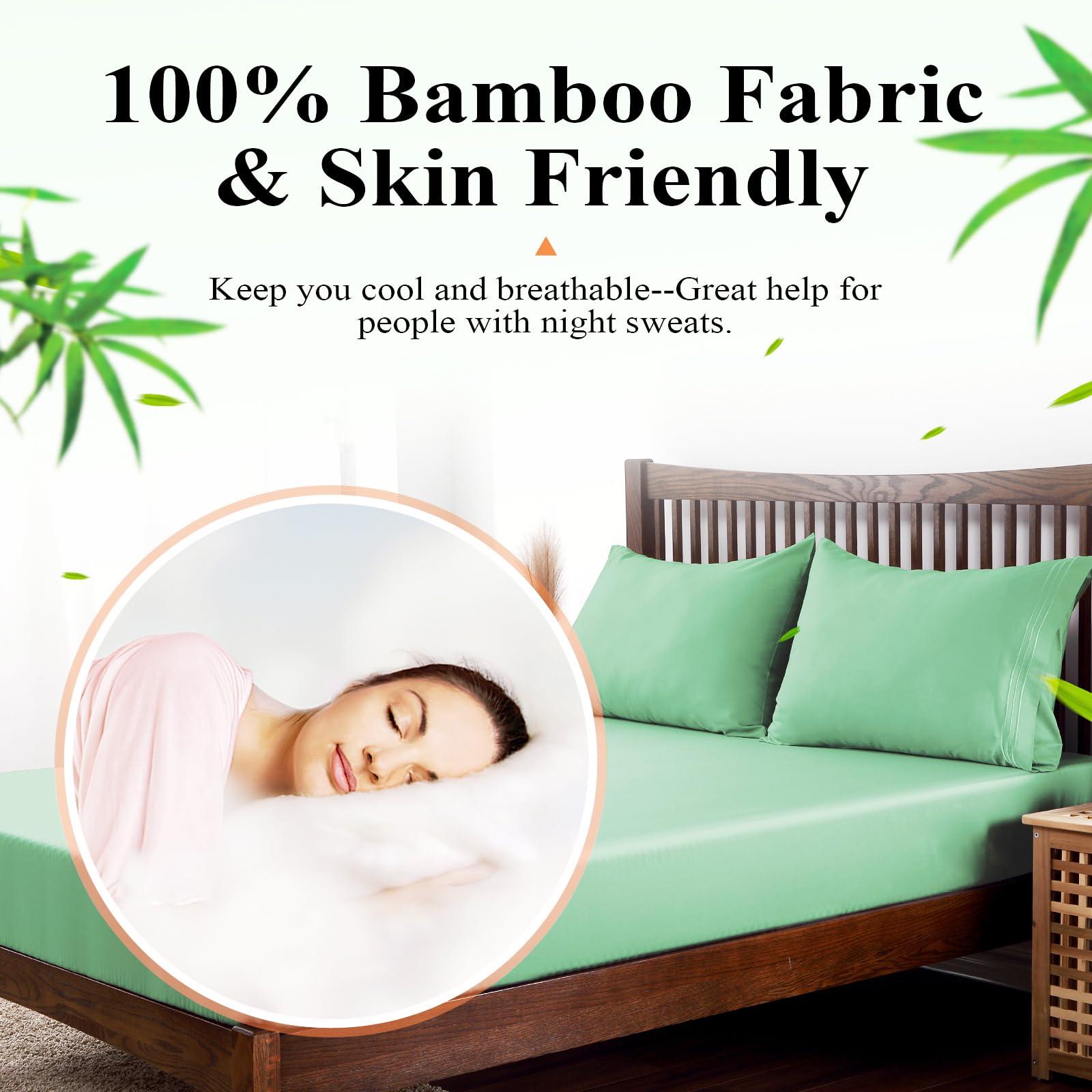 Bamboo Viscose Fitted Sheet 1 Pack Full Size Only,400 Thread Count,8-16'' Deep Pocket,Bottom Sheet Colorfast Soft & Silky & Brea