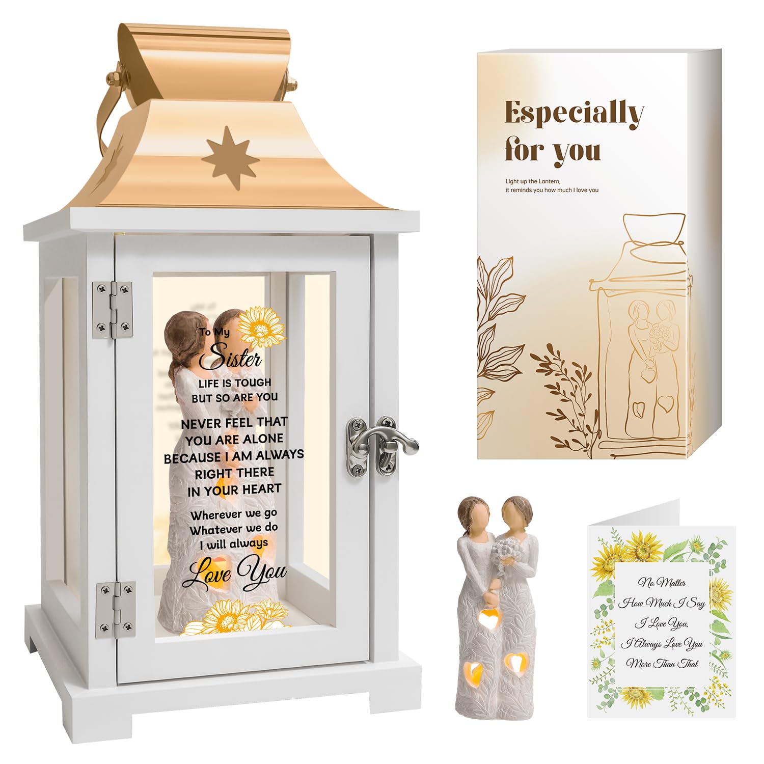 Homazing Sister Gifts Lantern - Unique Sister Gifts from Sister, Birthday Gifts for Sister Best Sister Gift Ideas for Mothers Da