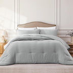 Quataly Twin Comforter Set Lightgrey,2Pcs Soft Lightweight Breathable Bedding Comforter Sets For All Season, Twin Size(68''  90'