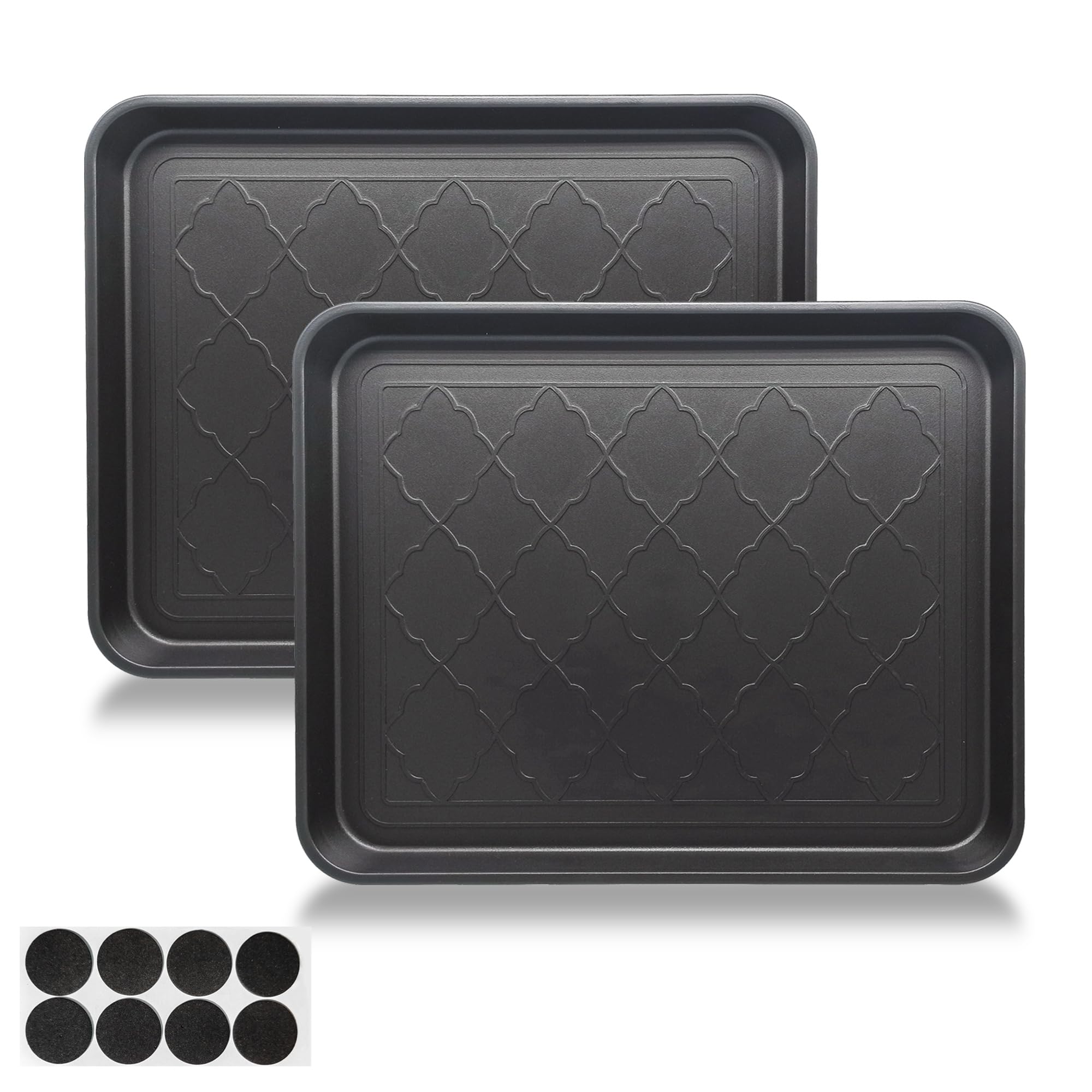 Small Boot Tray Shoe Matt Tray For Entryway Indoor, 2 Pack Wet Shoe Tray For Floor Protection,Plastic Boot Mat Tray W/Lip, Wet S