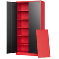 Letaya Metal Storage Cabinets with Lock, 71 Tall Locker Organizer Steel Cabinets, Adjustable Shelves 2 Doors for Home, Office, W
