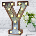 LED Marquee Light Up Letters Industrial Vintage Style Lighted Letters Rust Metal Effect Marquee Letter with Lights Illumination 