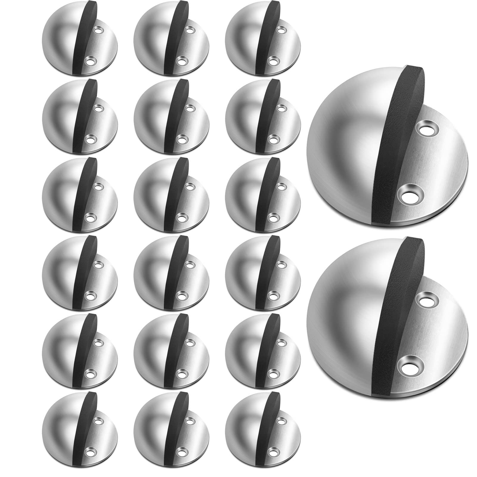 Door Stops, Floor Door Stopper No Drill Stainless Steel Floor Mount Doorstops Adhesive Rubber Door Stopper For Bottom Of Door, B