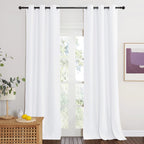 Nicetown Pure White Room Darkening Curtains For Bedroom, Thermal Insulated Grommet Window Curtains For Bathroom, French Door Curtain For Doorway, 42' Width X 95' Length, 1 Panel