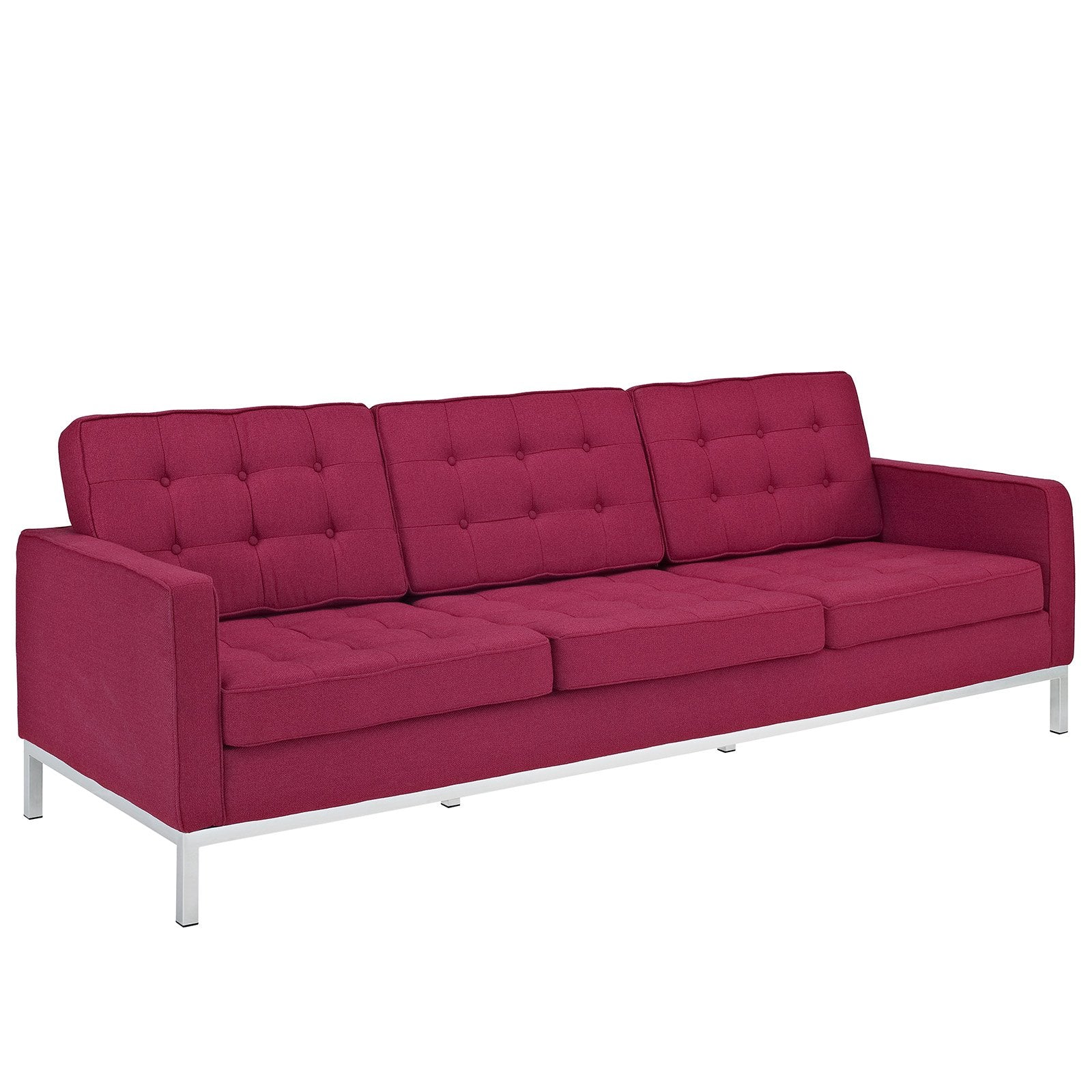 Modway Florence Style Sofa, Tweed, Red