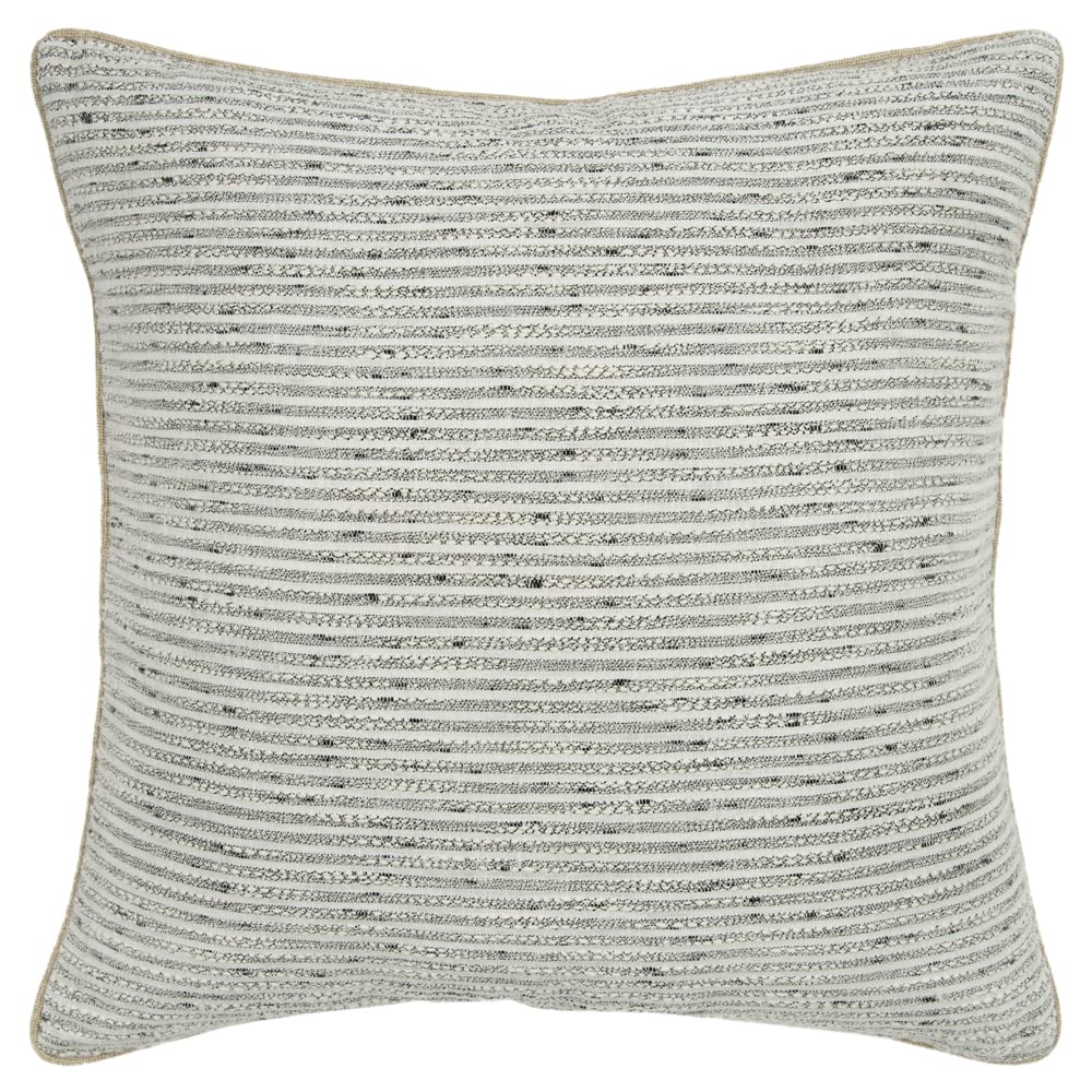 Rizzy Home Donny Osmond Stripe 20&quot; X 20&quot; Poly Pillow With Cotton Burlap Cover-Light Gray