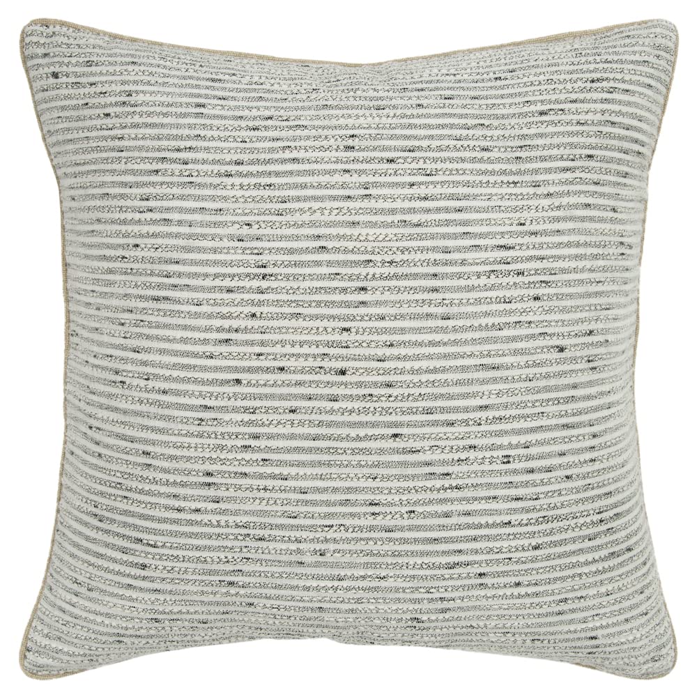 Rizzy Home Donny Osmond Stripe 20" X 20" Poly Pillow With Cotton Burlap Cover-Light Gray