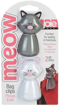 Joie 2Pc Meow Cat-Themed Bag Clips Set - Purrfect For Sealing In Freshness