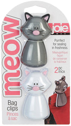 Joie 2Pc Meow Cat-Themed Bag Clips Set - Purrfect For Sealing In Freshness