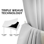 Mysky Home Blackout Curtain For Bedroom, Grommet Room Darkening Curtain, Amazing Triple Weave Thermal Insulated Curtain, 1 Curtain Panel, 42 X 45 Inch, Greyish White
