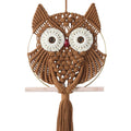 Mvsuta Owl Ivory Cotton Handmade Macrame Wall Hanging Tapestry Home Decor Art And Beige Craft Wonderful Decoration Woven Boho Or