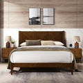 Haven Wooden Queen size Platform Bed in Walnut Finish