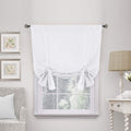 H.VERSAILTEX Pure White Curtain Thermal Insulated Tie Up Window Shade Light Blocking Curtains for Bathroom, Rod Pocket Panel- 42