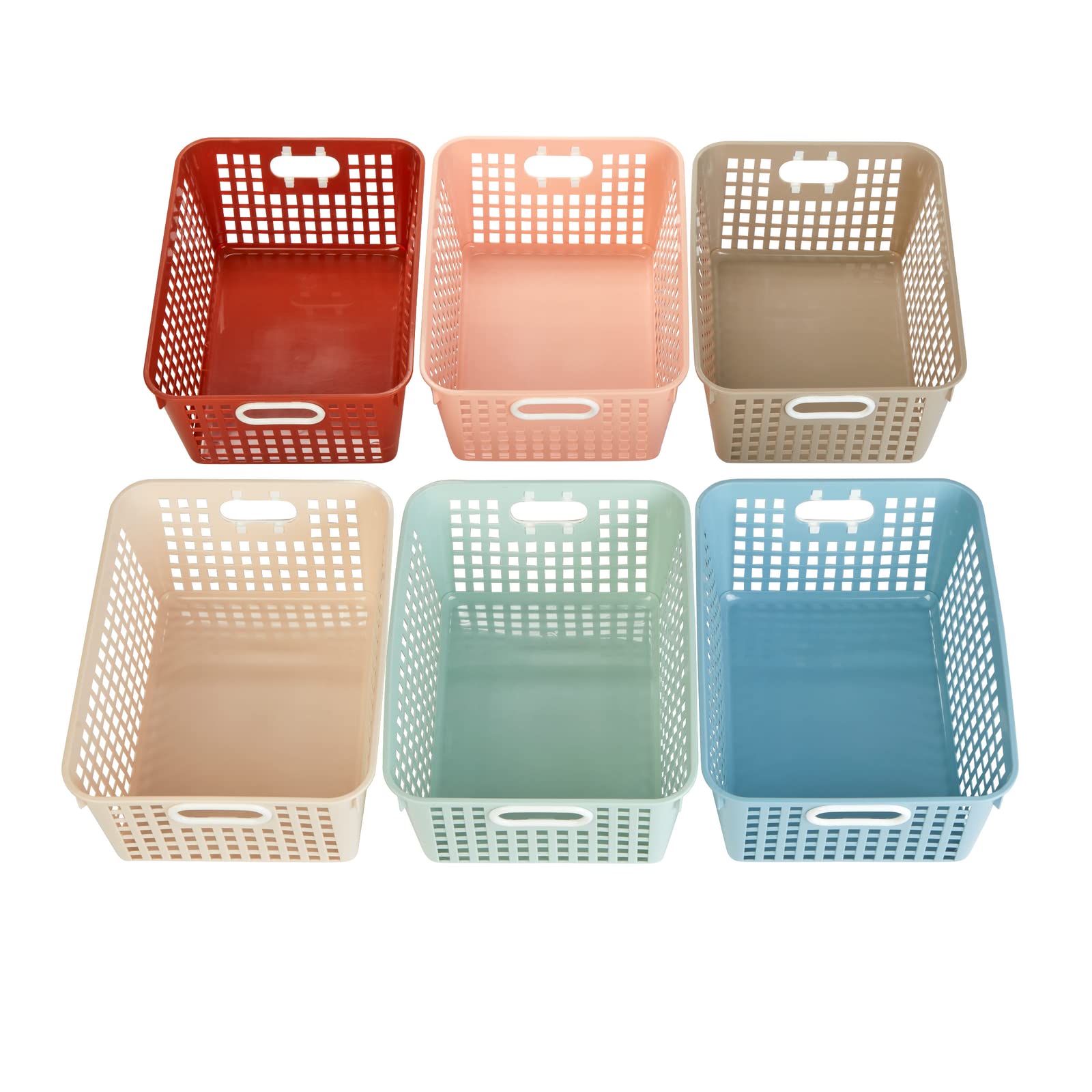 Really Good Stuff - 666014 Plastic Storage Baskets For Classroom Or Home Use - Stackable Mesh Plastic Baskets With Grip Handles