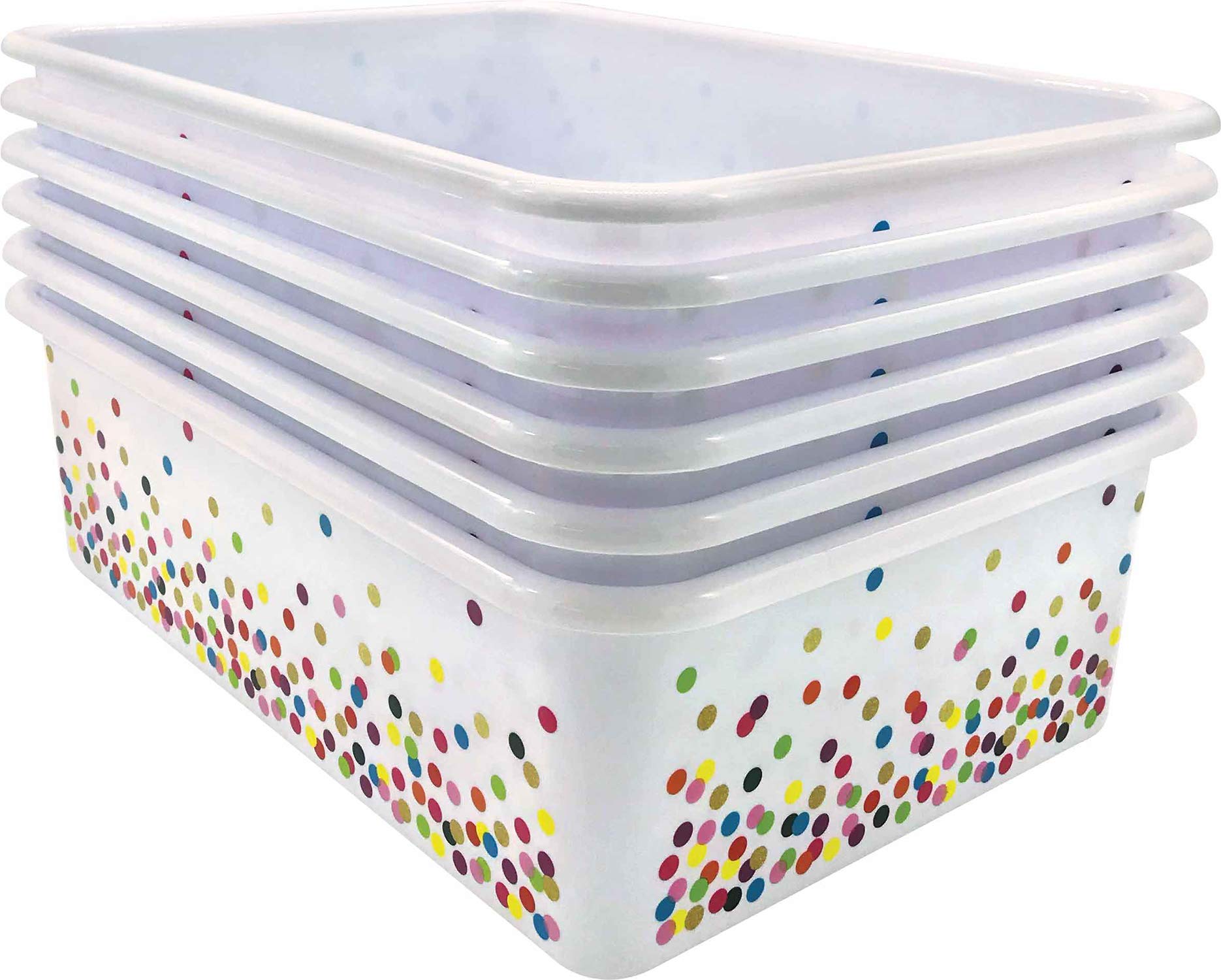 Confetti Large Plastic Storage Bins - 6 Pack