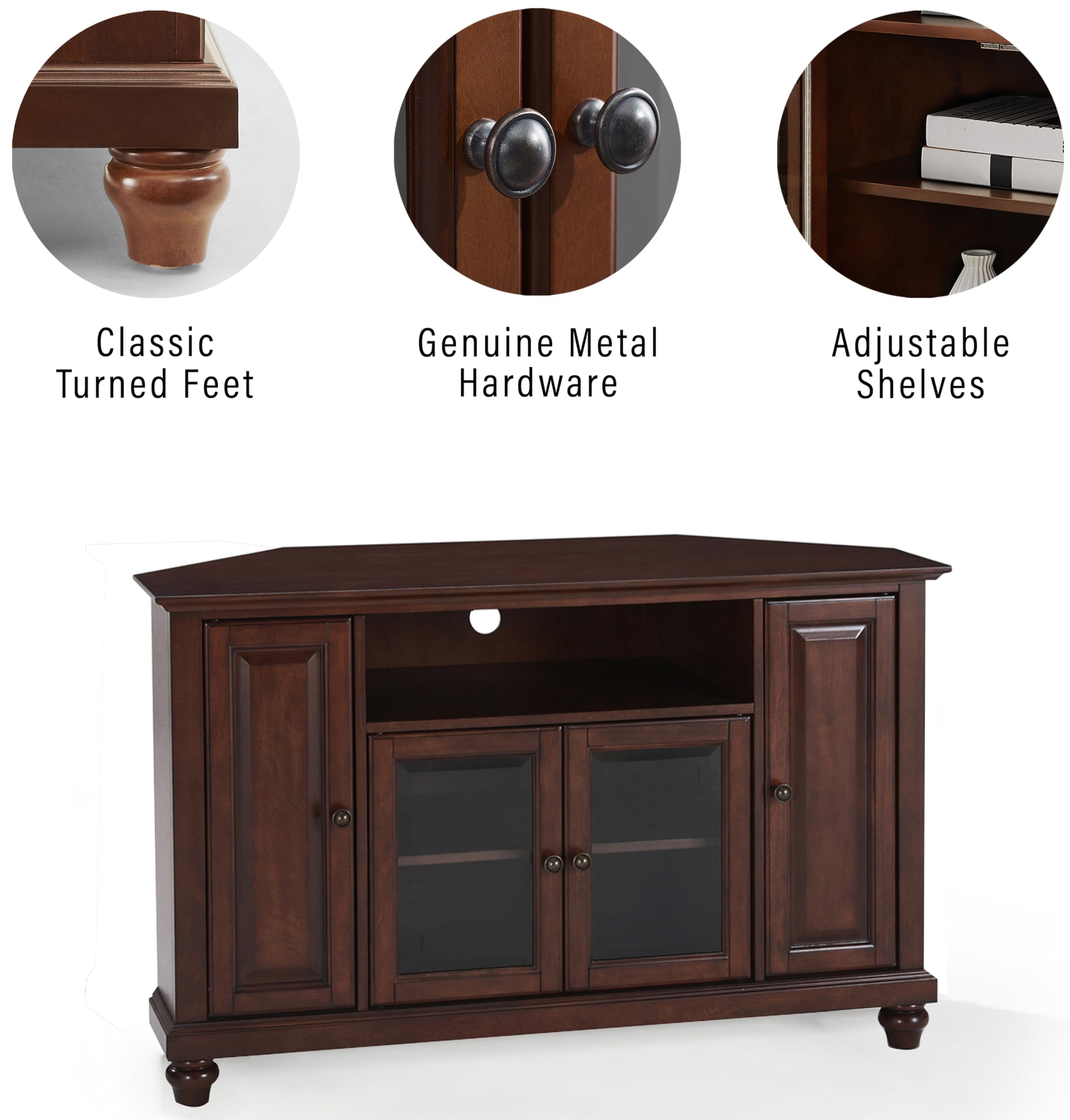 Crosley Furniture Alexandria 48-Inch Corner Tv Stand - Classic Cherry