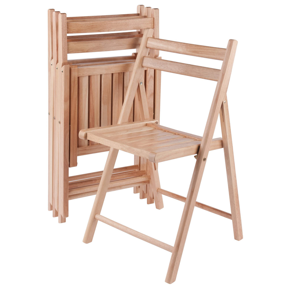 Robin 4-PC Folding Chair Set - Parent,Natural Finish, Set of 4, Wood