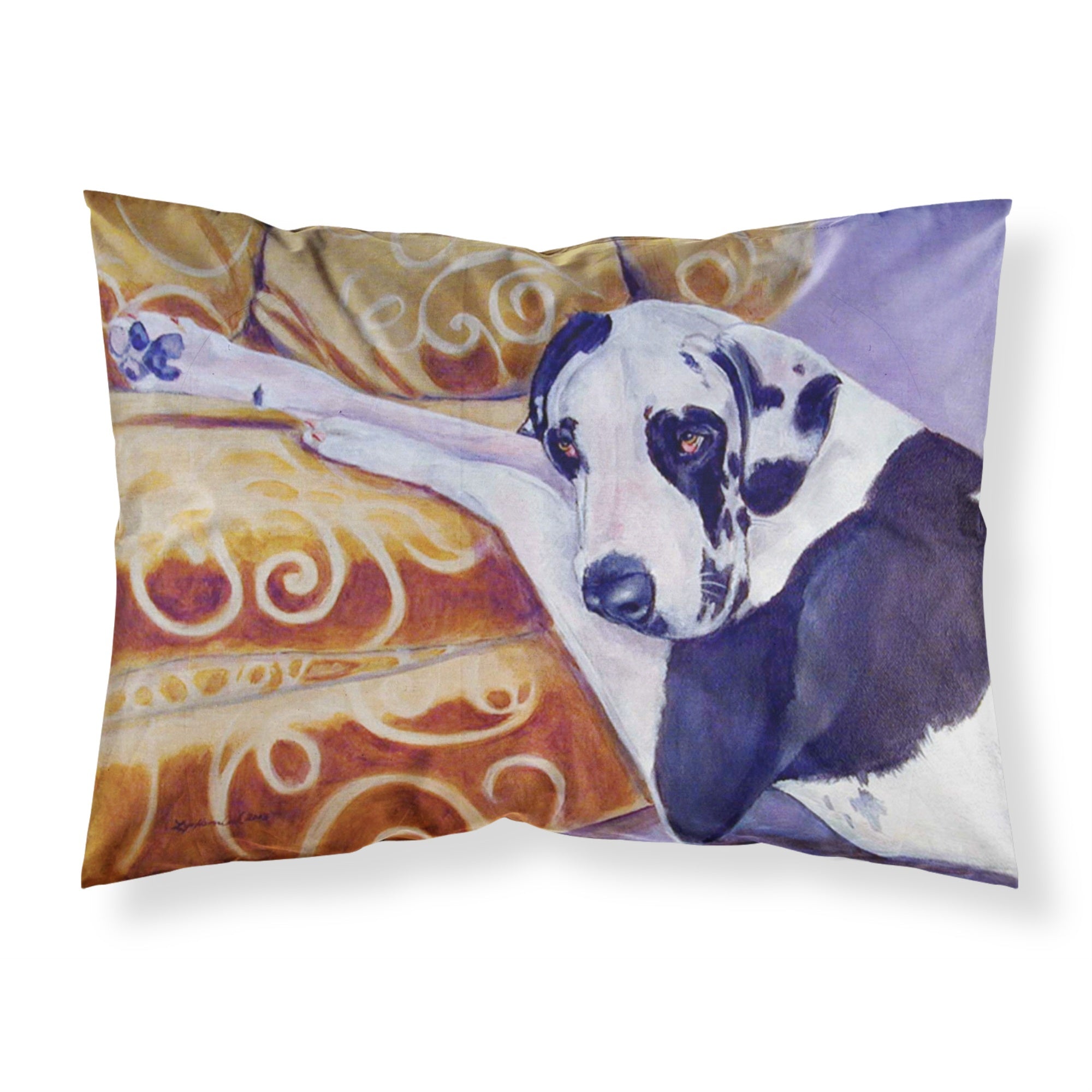 'Caroline'S Treasures 7162Pillowcase Harlequin Natural Great Dane Moisture Wicking Fabric Standard Pillowcase, Large, Multicolo