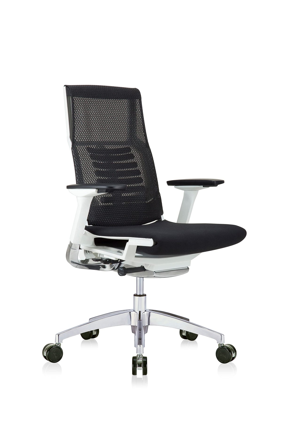 Eurotech Seating Powerfit-White Frame-Mesh Back/Fabric Seat Desk Chair