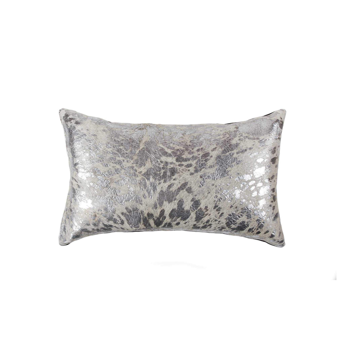 HomeRoots Scotland Cowhide Pillow 12' X 20' - Silver & Natural