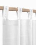 Koufall White Curtains 96 Inches Long,Sheer Linen Opaque Floor Length Curtains Sheers Drapes For Living Room,2 Panels Set