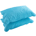 Bosowos Quilted Pillow Shams Set Of 2, Decorative King Bed Pillow Shams, Soft Breathable Pillow Covers With Envelope Closure (Bl