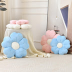 Ddliury Flower Pillow, Flower Shaped Pillow Decorative Throw Pillows For Bed Couch, Cute Daisy Pillow Dorm Decor Floor Seating Cushion (Blue, 19.6 Inches)