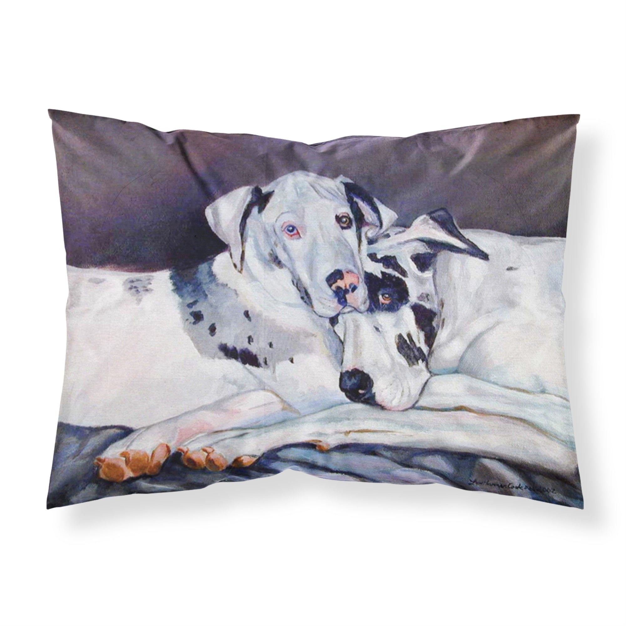 'Caroline'S Treasures 7163Pillowcase Harlequin Natural Great Danes Moisture Wicking Fabric Standard Pillowcase, Large, Multicol