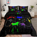Lris Bedding Boys Gamer Comforter Sets Twin Size For Kids Bedding,5 Piece Bed In A Bag Gaming Bedding Set,Boys Game Console Patt