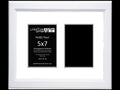 Creative Letter Art 2 Opening Glass Face White Picture Frame to hold 5 by 7 inch Photographs including 10x16-inch White Mat Coll