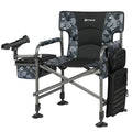 X Strike Fishing Chairs with Rod Holder, Folding Ice Fishing Chair for Adults Outdoor Camping Chair Leg Adjustable with Cooler B